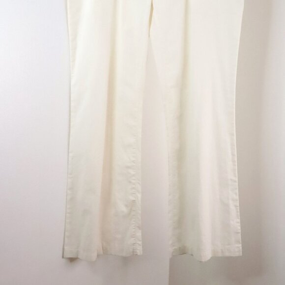 BCBG MaxAzria Women's L Ivory Linen Blend Drawstring Wide Leg Gauze Boho Pants - Picture 3 of 10